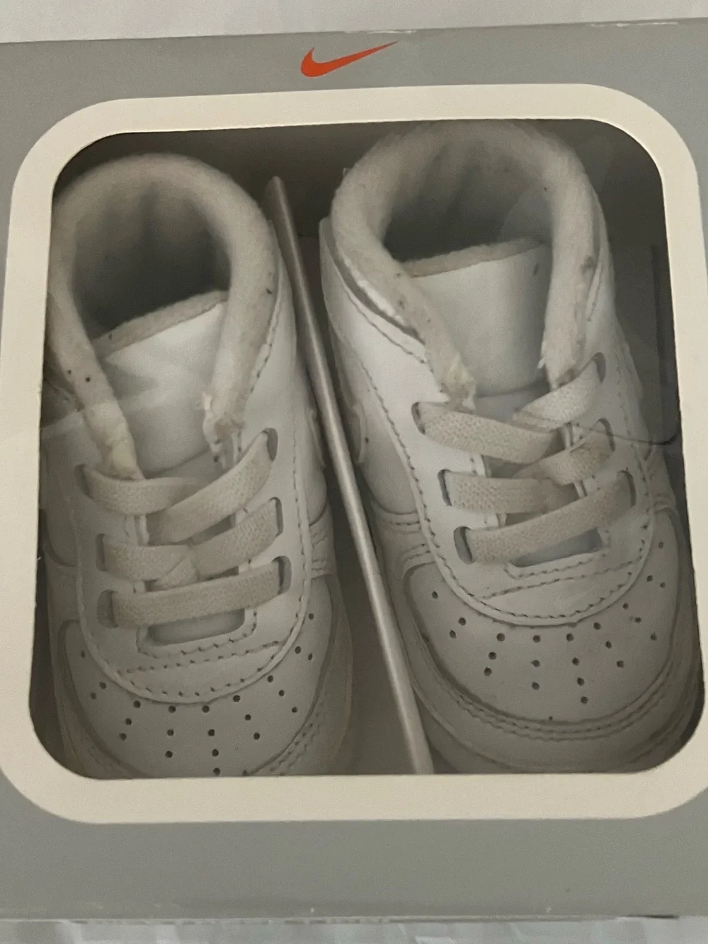 Nike Force 1 Kids White Leather Sneakers - Nike